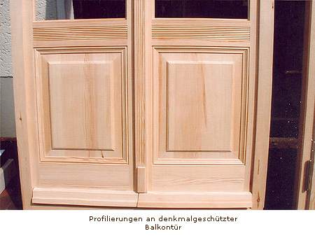 Profilierungen an denkmalgeschützter Balkontür