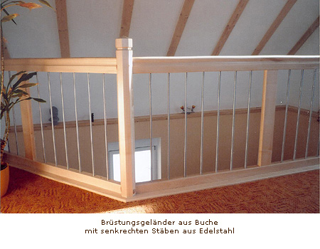 Brüstungsgeländer aus Buche