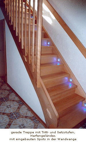 gerade Treppe mit Tritt- und Setzstufen