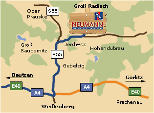 Anfahrtsskizze nach Groß Radisch